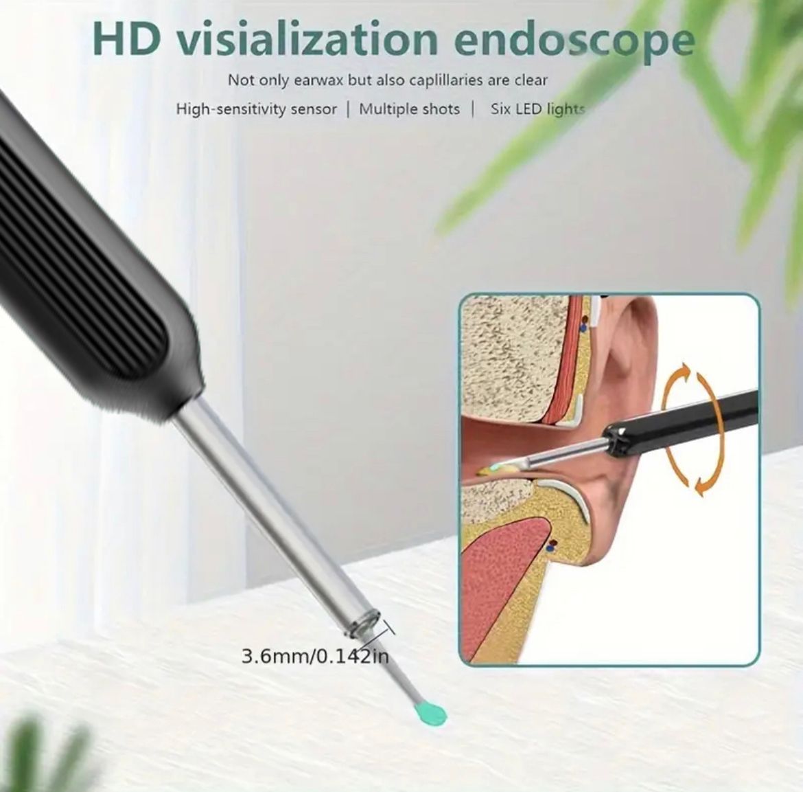 Otoscopio Limpiador Oidos Luz Camara Hd